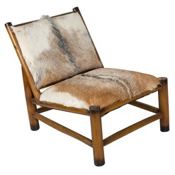 Picture of Tokyo Goat Hide Occasional Chair Hair On Hide Antique Brown Casa Uno
