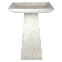 Picture of Topini Square Ghost Gum Birdbath, White Clay Mojay Pots