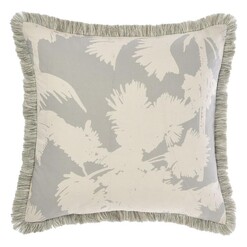Picture of Tourelles Fringed Cotton Cushion in Grey by Linen House
