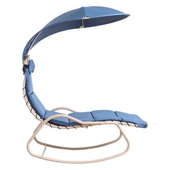 Picture of Towner Rocking Lounge Chair Steel Blue Levede
