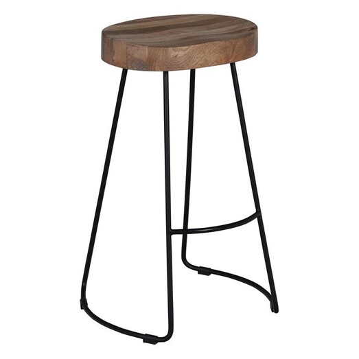 Picture of Tractor Bar Stool, Black Wood White/Oak Dover Mason