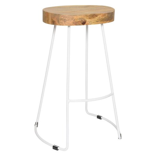 Picture of Tractor Bar Stool, White Wood White/Natural Dover Mason