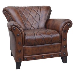 Picture of Tredda Armchair Leather Brown Phil Bee Interiors