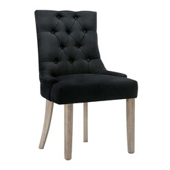 Picture of Tref Upholstered Dining Chair Fabric Black Resort Living