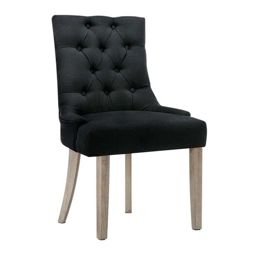 Picture of Tref Upholstered Dining Chair Fabric Black Resort Living