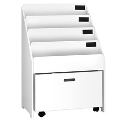 Picture of Trenta Kids' Bookshelf, White Melamine Big Fun Club