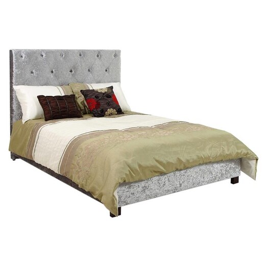 Picture of Triaca Velvet Upholstered Bed, Grey Fabric Beaumont & Braddock Picture of Triaca Velvet Upholstered Bed, Grey Fabric Beaumont & Braddock