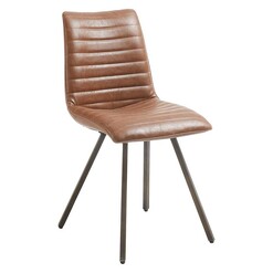 Picture of Trinah Dining Chair, PU Leather, Oxid Brown Faux Leather Vida & Co.