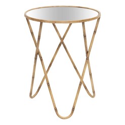 Picture of Tropea Glass-Top Side Table Metal Natural Artisan Homewares