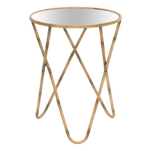 Picture of Tropea Glass-Top Side Table Metal Natural Artisan Homewares