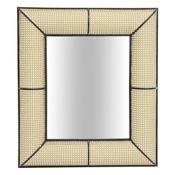 Picture of Tropea Rectangular Wall Mirror Metal Natural/Black Artisan Homewares