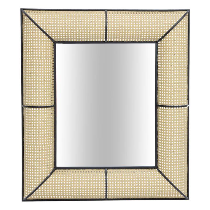 Picture of Tropea Rectangular Wall Mirror Metal Natural/Black Artisan Homewares