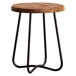 Picture of Tropica Curve Round Stool, Black Wood Black/Brown SLH