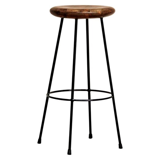 Picture of Tropica Ironworx Bar Stool, Black Wood Natural/Black SLH Picture of Tropica Ironworx Bar Stool, Black Wood Natural/Black SLH