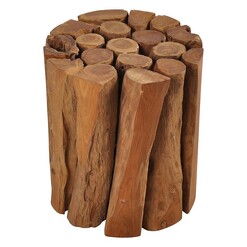 Picture of Tropica Round Wooden Side Table in Brown by SLH