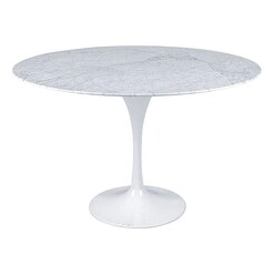 Picture of Tulip Replica Round Dining Table Marble White casabona