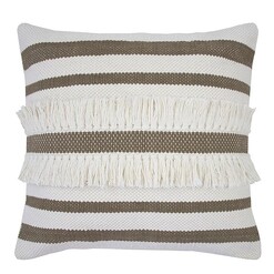 Picture of Tully Tasselled Cotton Cushion in Moss by Bambury