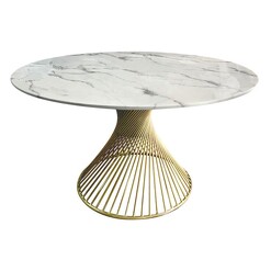 Picture of Twirl Faux Marble Dining Table Metal Assorted Future Classics Furniture