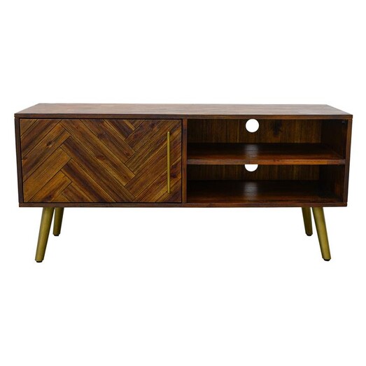 Picture of Umkha Wooden Entertainment Unit Chocolate/Gold Iniko