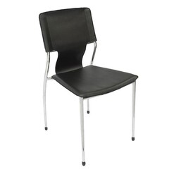 Picture of Upholstered Faux Leather Visitor Chair Black Rapidline