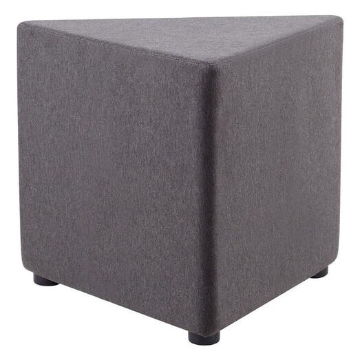 Picture of Upholstered Triangle Ottoman Fabric Charcoal Rapidline