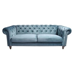Picture of Uptown 3 Seater Velvet Chesterfield Sofa Blue Alliance Furniture