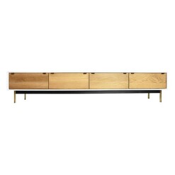 Picture of Valencia TV 4 Door Cabinet MDF Oak/White Life Interiors