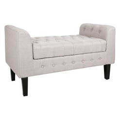 Picture of Valette Storage Ottoman, Light Grey Fabric Resort Living