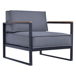 Picture of Vela Outdoor Lounge Chair Fabric Black/Granite Satara