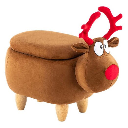 Picture of Velvet Deer Kids' Storage Ottoman Fabric Brown E-living
