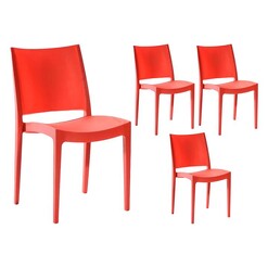 Picture of Venetia Dining Chair (Set of 4) in Red by Dover Mason