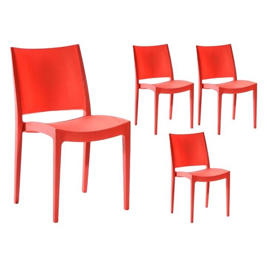 Picture of Venetia Dining Chair (Set of 4) in Red by Dover Mason