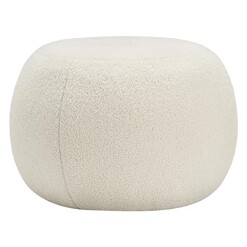 Picture of Venus Round Upholstered Ottoman in Cream by Eastern Warehouse