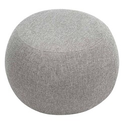 Picture of Venus Round Upholstered Ottoman in Grey by Eastern Warehouse