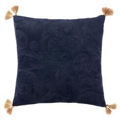 Picture of Verity Velvet Cushion in Navy Blue by Grace by Linen House