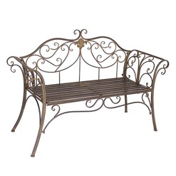 Picture of Verona Garden Bench Metal Brown The Complete Garden