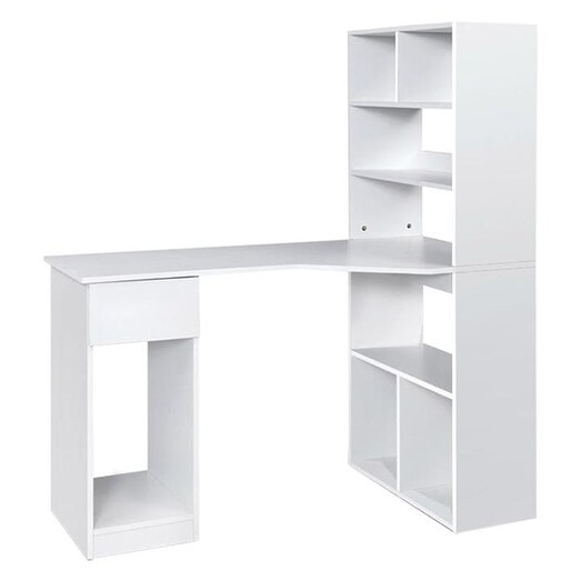Picture of Verratti Computer Desk with Shelves Chipboard White Resort Living Picture of Verratti Computer Desk with Shelves Chipboard White Resort Living