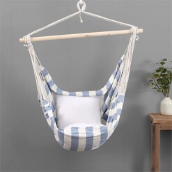 Picture of Vexana Indoor and Outdoor Hammock Fabric Natural/Light Blue Sherwood