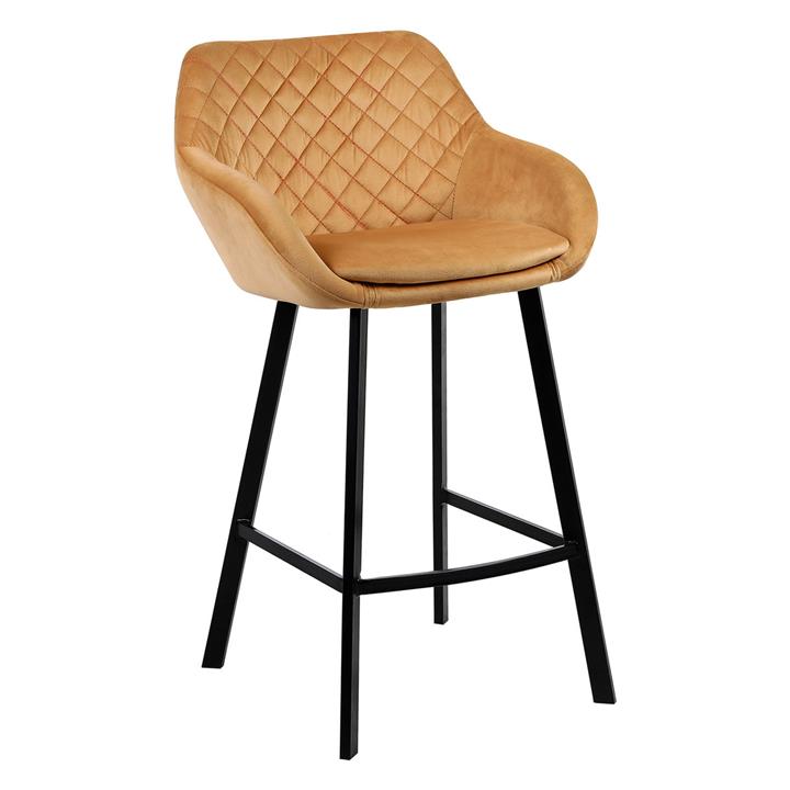 Picture of Vidol Bar Stool Faux Leather Black/Peach Phil Bee Interiors