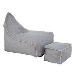 Picture of Vintage 2-Piece Bean Bag Chair & Ottoman Set Polyester Assorted Mooi Living