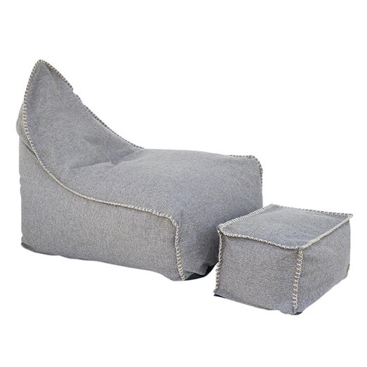 Picture of Vintage 2-Piece Bean Bag Chair & Ottoman Set Polyester Assorted Mooi Living