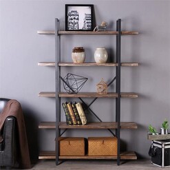 Picture of Vintage 5-Tier Display Unit Wood Brown/Black IHOMDEC
