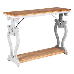 Picture of Vintage Console Table with Base Metal Natural/Distressed Grey Artisan Homewares