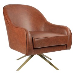 Picture of Vintage Look Faux Leather Swivel Chair in Brown by Homeflex