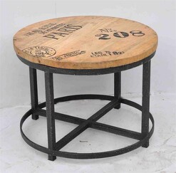 Picture of Vintage Rustic Round Hardwood Coffee Table