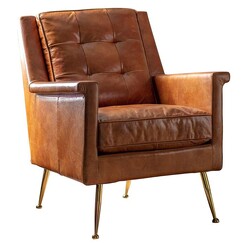 Picture of Vivi Armchair Leather Brown Castle Road Interiors