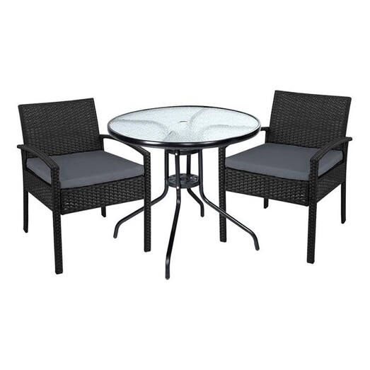 Picture of Volund 3-Piece Bistro Set Wicker Black Frisse Outdoors