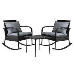 Picture of Volund 3-Piece Outdoor Rocking Chair Set Wicker Assorted Frisse Outdoors