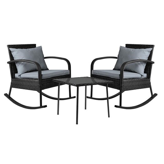 Picture of Volund 3-Piece Outdoor Rocking Chair Set Wicker Assorted Frisse Outdoors