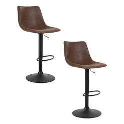 Picture of Voyage Bar Stool (Set of 2) Faux Leather Brown Resort Living